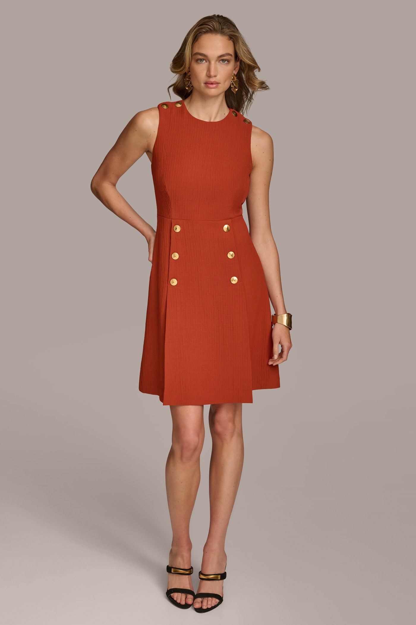 (image for) EXQUISITE RIBBED DRESS WITH BUTTONS